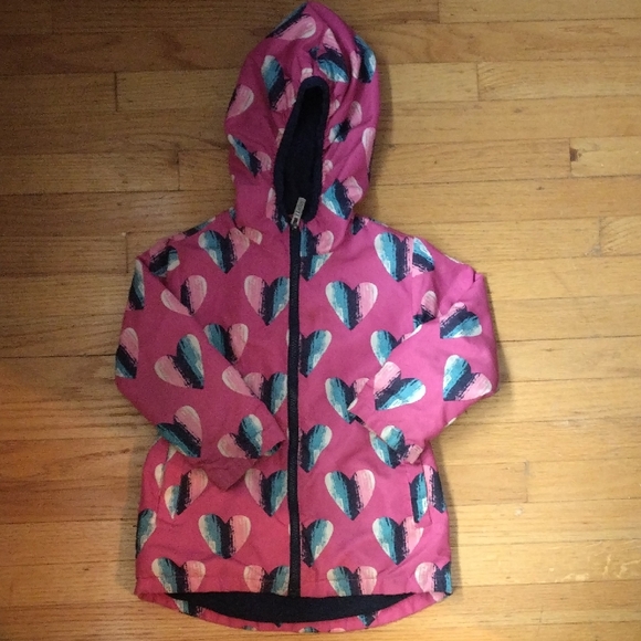 Pink Heart Patterned Hooded Jacket - Picture 1 of 5